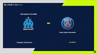 Marseille vs Paris SaintGermain  Orange Vélodrome  202425 Ligue 1  PES 2021 [upl. by Sadick]