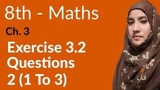 8th Class Math Number Systems Ex 32 Q 2 1 to 3  8th Class Maths PEC [upl. by Nylinnej]