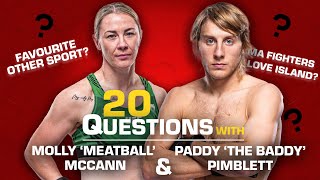 Paddy Pimblett amp Molly McCann take on ESPNs 20 Questions 🍿  ESPN MMA [upl. by Savell444]