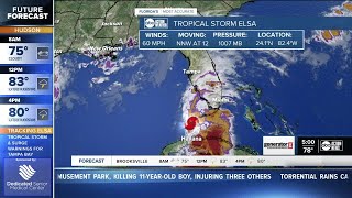 Hurricane Watch issued for parts of Tampa Bay as Tropical Storm Elsa nears the Florida Keys [upl. by Rozella889]