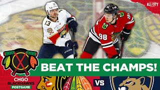 Chicago Blackhawks beat Stanley Cup Champs Florida Panthers  CHGO Blackhawks POSTGAME Podcast [upl. by Yllak]