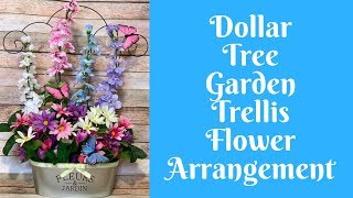 Everyday Crafting Dollar Tree Garden Trellis Flower Arrangement [upl. by Violette]