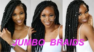 HOW TO JUMBO BRAIDS USING TRIANGLE PATTERN BEGINNER FRIENDLY BRAIDS HAIRSTYLE 2017 [upl. by Behlke]