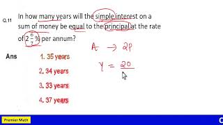 In how many years will the simple interest on a sum of money be equal to the principal at the rate o [upl. by Ailegra]