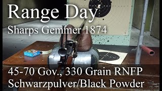 Range Day Sharps Gemmer 1874 4570 Gov 330 Grain RNFP slow motion [upl. by Zindman503]