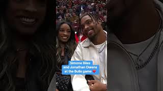 SIMONE BILES AND JONATHAN OWENS ARE AT THE BULLS GAME 🚨🥹 shorts [upl. by Nolram]