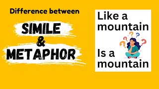 Difference between simile and metaphor  Explained with multiple examples [upl. by Dar]