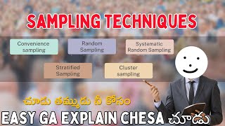 Lesson 7  Sampling Techniques in Statistics A Detailed Guide in Telugu [upl. by Snodgrass]