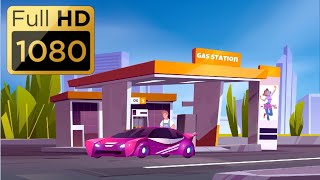 Cartoon background  Gas station [upl. by Ashbaugh669]