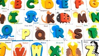 Learn wild Animals Names by Alphabet British Card Recognized Figure Fight [upl. by Stiruc]