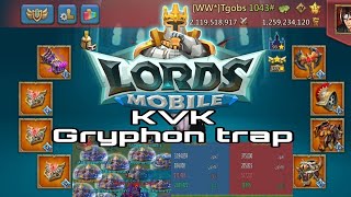 lords mobile  kvk day  Testing my gryphon trap [upl. by Hgieliak]