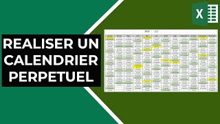 Excel  Réaliser un calendrier perpétuel jours féries  weekends [upl. by September]