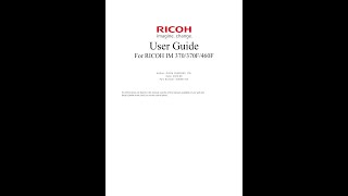 RICOH IM 460F 01 PDF MANUAL [upl. by Gwendolin]