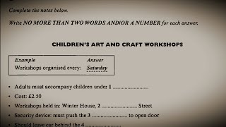 Childrens art and craft workshops ielts listening HD AUDIO 1080p [upl. by Nahtnamas]