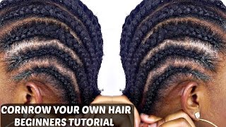 How To Cornrow Your Own Hair For Beginners [upl. by Ramona469]