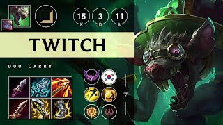 Twitch ADC vs Ashe Unstoppable  KR Master Patch 1419 [upl. by Chainey]