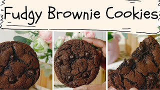 Fudgy Brownie Cookies Easy Chocolate Brownie Cookies  Brookie  Humble moments UK [upl. by Madson51]