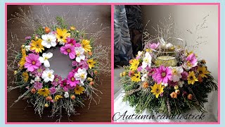 Podzimní květinový věnecsvícenautumn flowerscandlestickwreath [upl. by Ycaj]