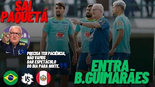 DORIVAL MUDA FORMAÇÃO E BRASIL PLANEJA SUFOCAR SELEÇÃO PERUANA [upl. by Linnet]