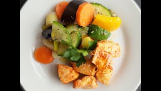 VERDURAS con POLLO al VAPOR con THERMOMIX [upl. by Eikcor]