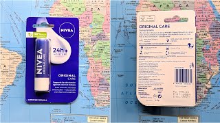 NIVEA Original Care Lip Balm  24 H Melt in Moisture Formula  Natural Oils  Nourished Lips 48g [upl. by Raseda]