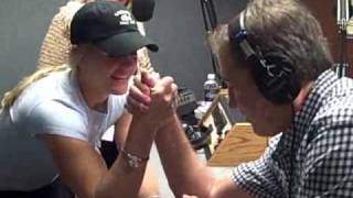 Melanie Oudin Arm Wrestling [upl. by Hamburger]