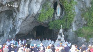 Messe de 10h à Lourdes du 20 avril 2023 [upl. by Ardnasela599]