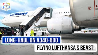 TRIP REPORT  First Time on Lufthansa A340600  Washington to Frankfurt  Lufthansa Airbus A340600 [upl. by Aynor]