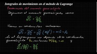 Integrales de movimiento en el método de Lagrange [upl. by Annahsor341]