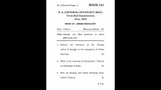 BSOE141 June 2024 Previous Year Question Paper EnglishHindi  BSOE141 Question Paper [upl. by Onitselec]