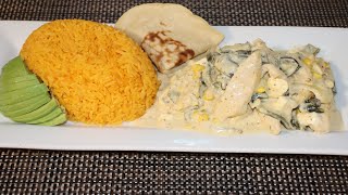 Como hacer rajas con pollo y crema [upl. by Mason]