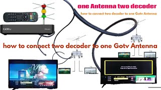 how to installe one Antenna to two decoder television how to connect to gotv decoder with one 📡 [upl. by Chiarra]