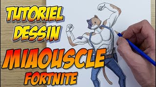 Comment dessiner le skin Fortnite Miaousclé  Tutoriel facile [upl. by Budd992]