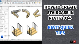 How to Create Staircase in Revit 2024  REVIT TUTORIAL [upl. by Navinod]