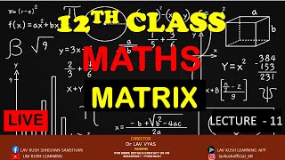 MATRIX  12TH CLASS  MATHS  LECTURE  11 [upl. by Suilenrac]