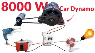 Car Dynamo Motor turn to our powerfull electricity generator  How to make 8000w generator [upl. by Natty]