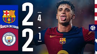 HIGHLIGHTS  FC BARCELONA 2 4  1 2 MANCHESTER CITY  USA TOUR 2024 [upl. by Carolina359]