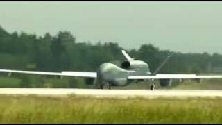 First EURO HAWK UAS Unmanned Aircraft System Touches Down in Germany 21 July 2011flv [upl. by Aehtla]