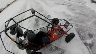 Crazy Go Kart Drifting in Snow [upl. by Yedsnil]