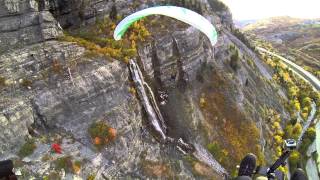 Paramotor Bridal Veil Falls Powered Paragliding Exploration Of Mountains amp Canyons Fall Colors [upl. by Airotciv399]