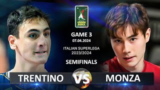 Semifinals of Italian Volleyball SuperLega 20232024  Trentino vs Monza [upl. by Garson]