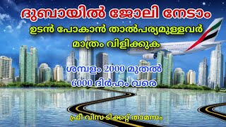 Dubai job vacancy 2023 Malayalam UAE job vacancy Gulf job vacancy Malayalam  Today job vacancy [upl. by Cissie981]