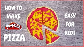 How To Make A Play Doh Pizza Easy For Kids  DIY Play Doh Food [upl. by Annayek389]