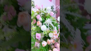 Pink Rose Greenery Sofa Runner Floor Wedding Decor Welcome Sign Flower Ball flowers wedding diy [upl. by Mahmoud]