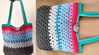 Tutorial Crochet Tote Bag tasrajutmudahcrochetnetbag SantuyCrochet [upl. by Philbert355]