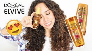 PROBANDO ELVIVE ÓLEO EXTRAORDINARIO  RESEÑA EN CABELLO RIZADO ✨ [upl. by Kyla]