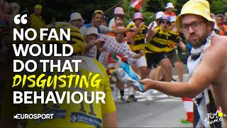 Tour de France SPECTATOR THROWS bag of CRISPS into Tadej Pogacar and Jonas Vingegaards face 😳 [upl. by Hernandez381]