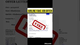 Airlines Airport Fake Job Offer  Job Scam Fake Airlines job shorts [upl. by Htabmas]