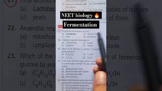 NEET 🔥 ethyl alcohol fermentation occurs in youtubeshort biologybook [upl. by Aeriela239]