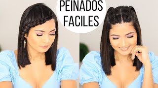 PEINADOS CON TRENZAS PARA CABELLO CORTO  BONITOS Y FACILES  Bessy Dressy [upl. by Marshal]